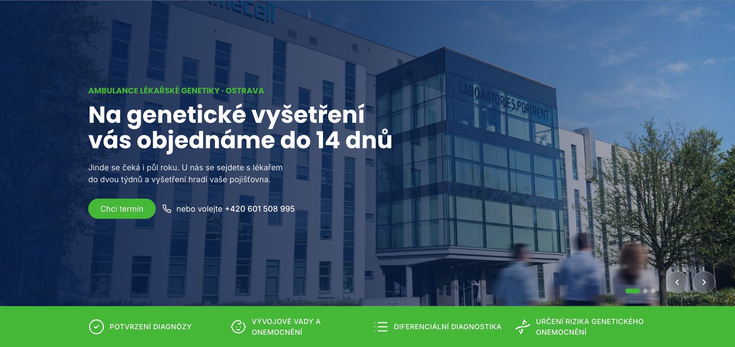 Banner: Na genetické vyšetření vás objednáme do 14 dnů